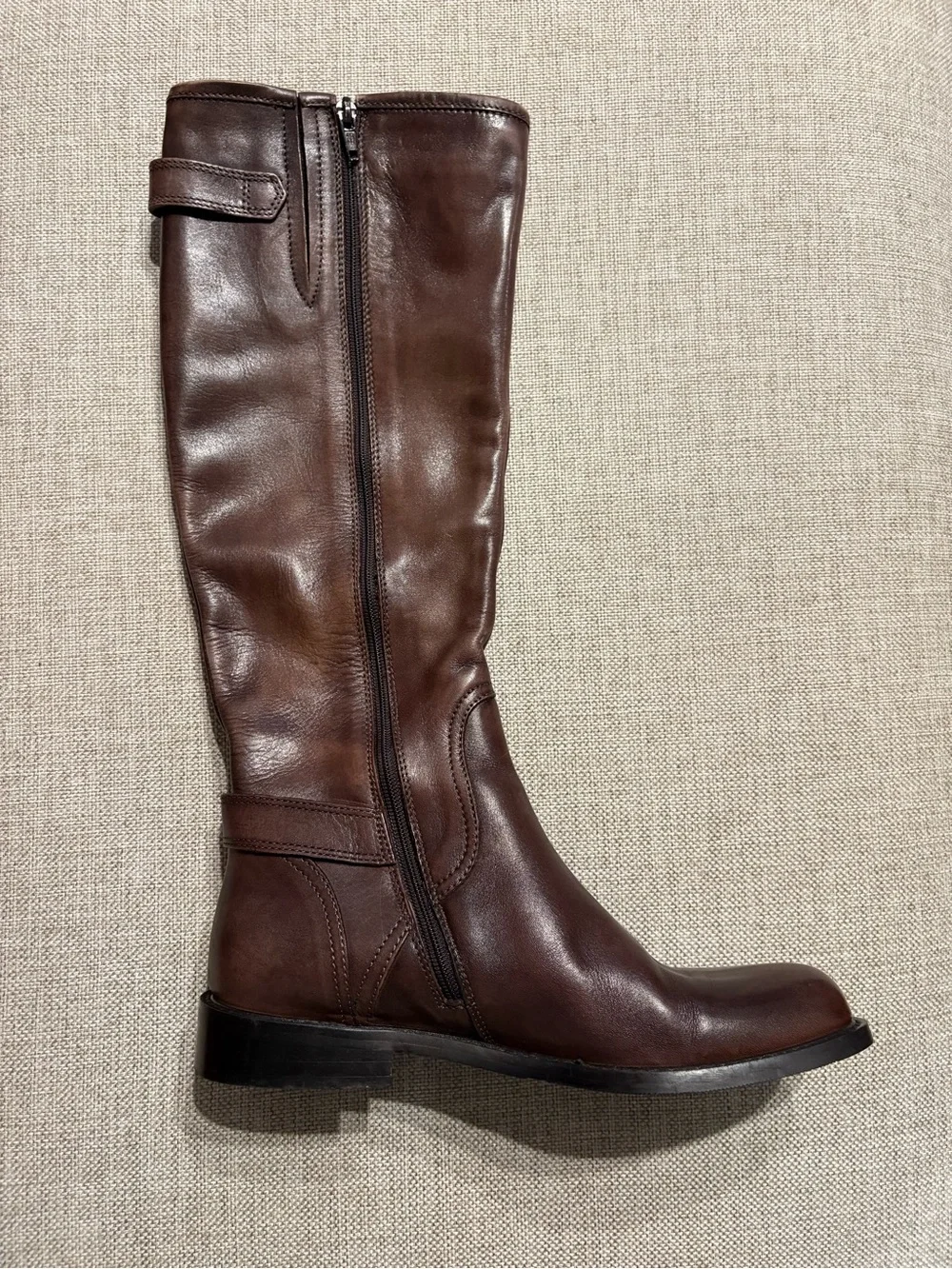 Sesto Meucci Women’s Brown Leather Riding Boots 6.5 M Made in Italy